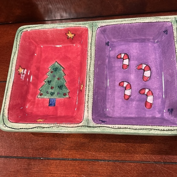 Sango Sweet Shoppe 4 Part Relish Tray Candy Dish Ceramic Sue Zipkin Holiday NEW - Picture 3 of 12